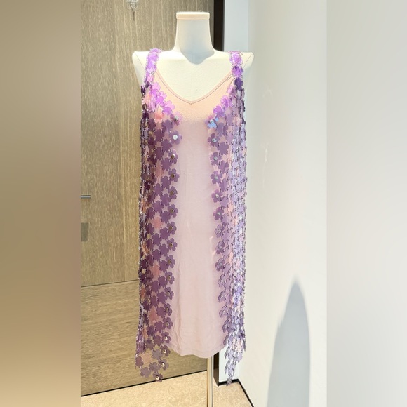 Paco Rabanne Mini Dress with Flower Sequins - Picture 3 of 16